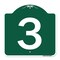 Signmission Designer Series Sign-Sign W/ Number 3, Green & White Aluminum Sign, 18" x 18", GW-1818-22896 A-DES-GW-1818-22896 - alternate 1